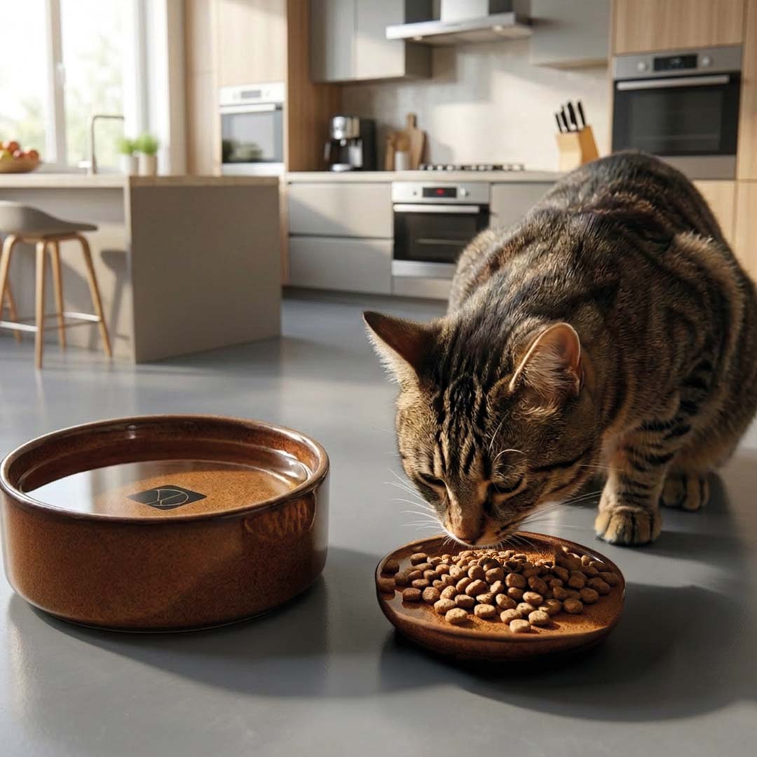 Jasper kat eet- en drinkkom Terra cotta - Sceneshot