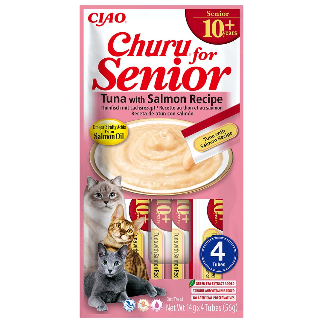 CIAO Churu Senior 10+ tonijn&zalm - Product shot