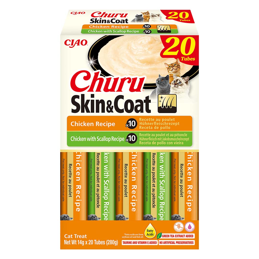 CIAO Churu Skin&Coat chicken mix multipack - Product shot