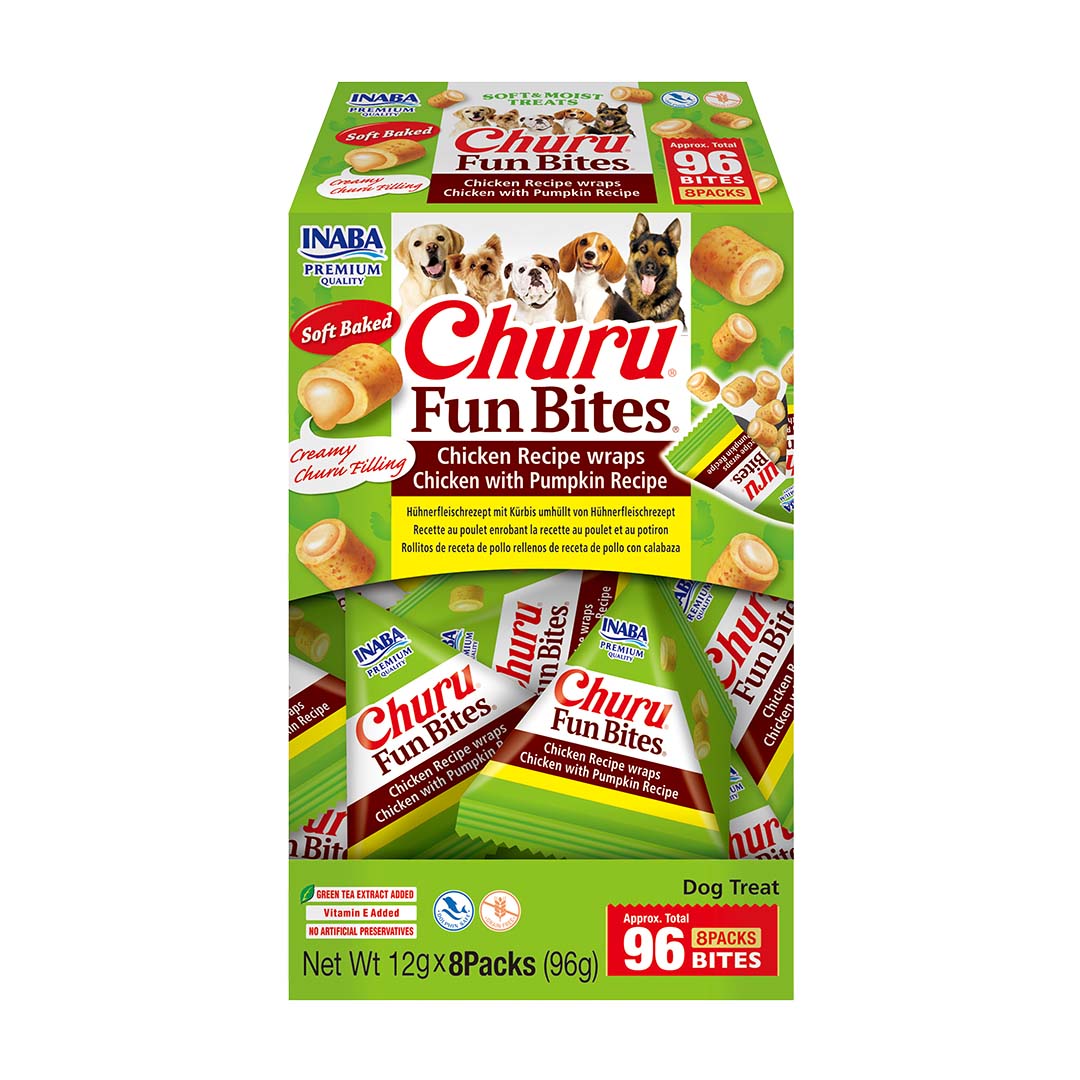 Hond Churu Fun Bites wrap kip&pompoen - Product shot