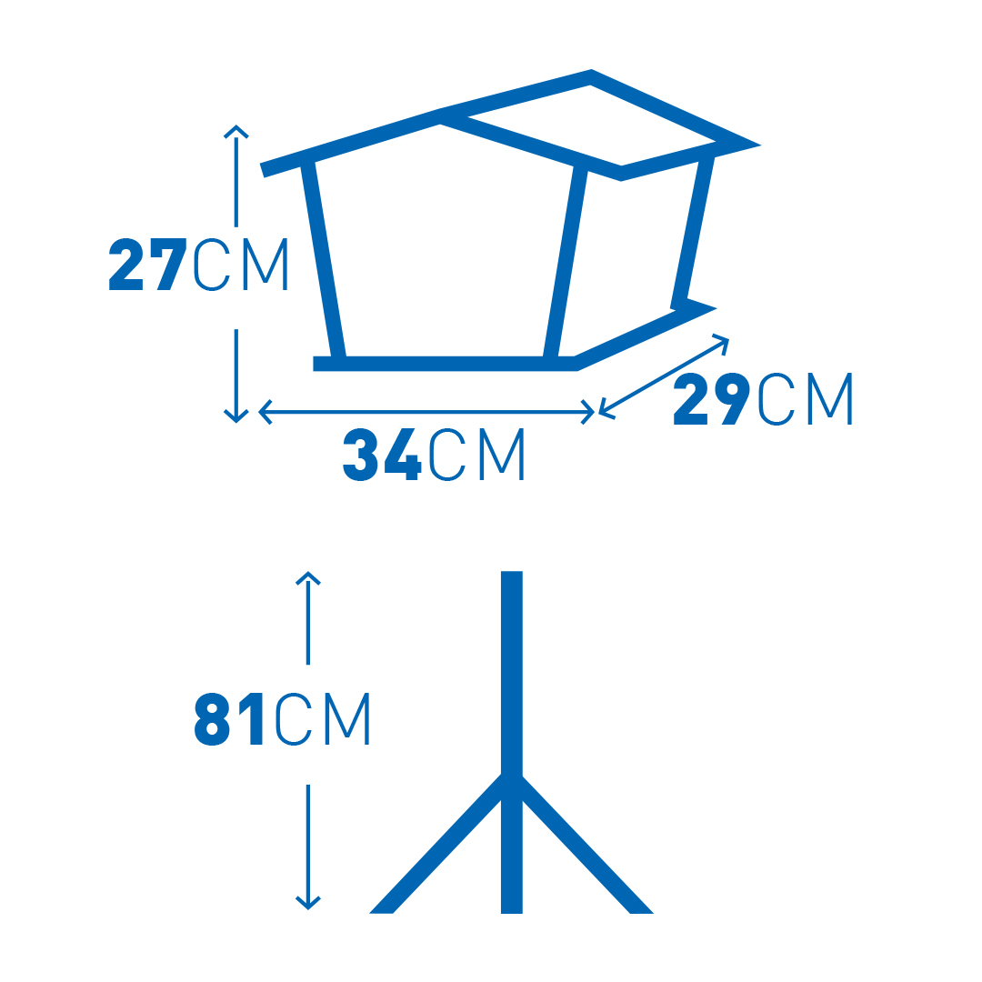 Winterhaus mit fuß genova hexagon weiss/grau - Technische tekening