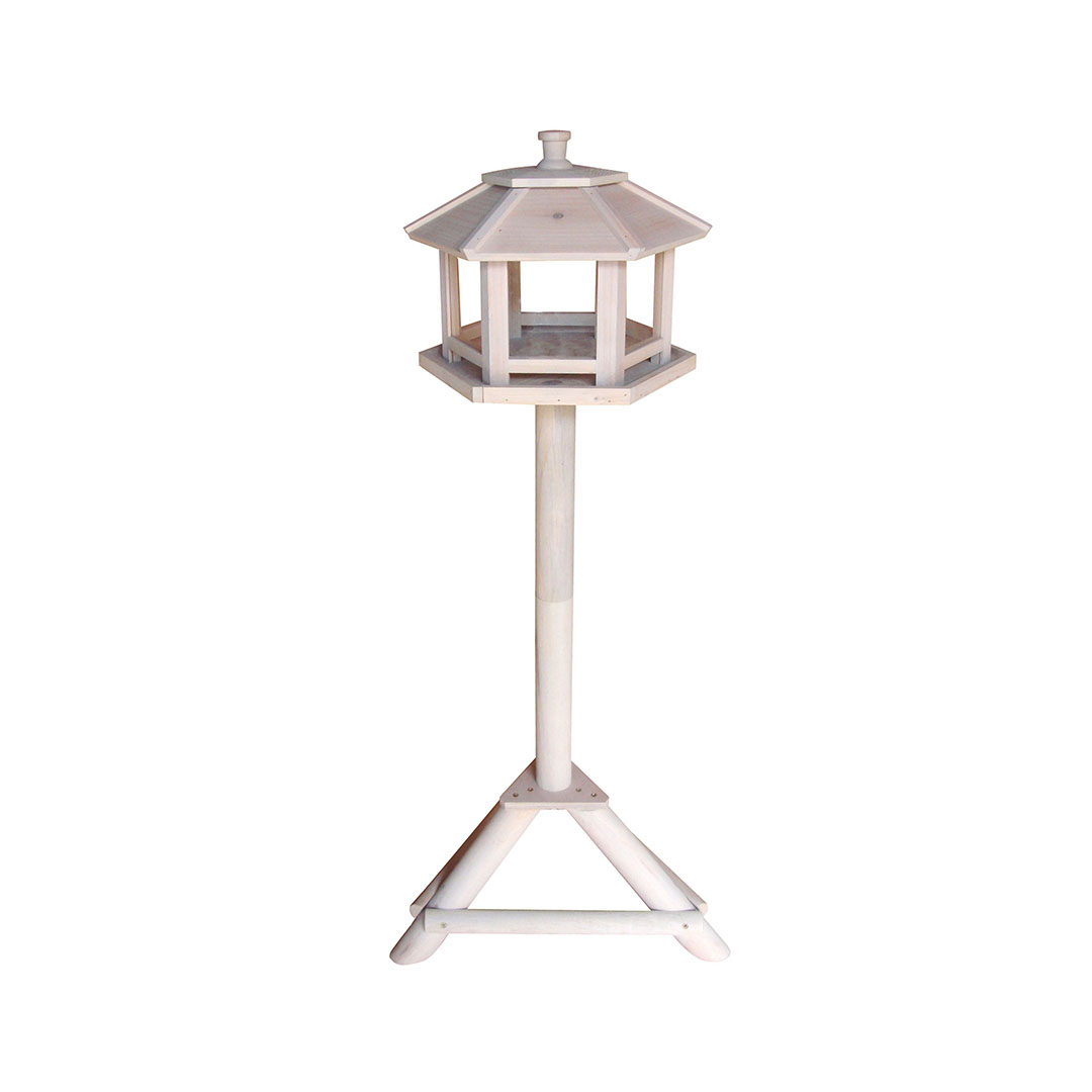 Bird house on stand hexagon genova white/grey - Product shot