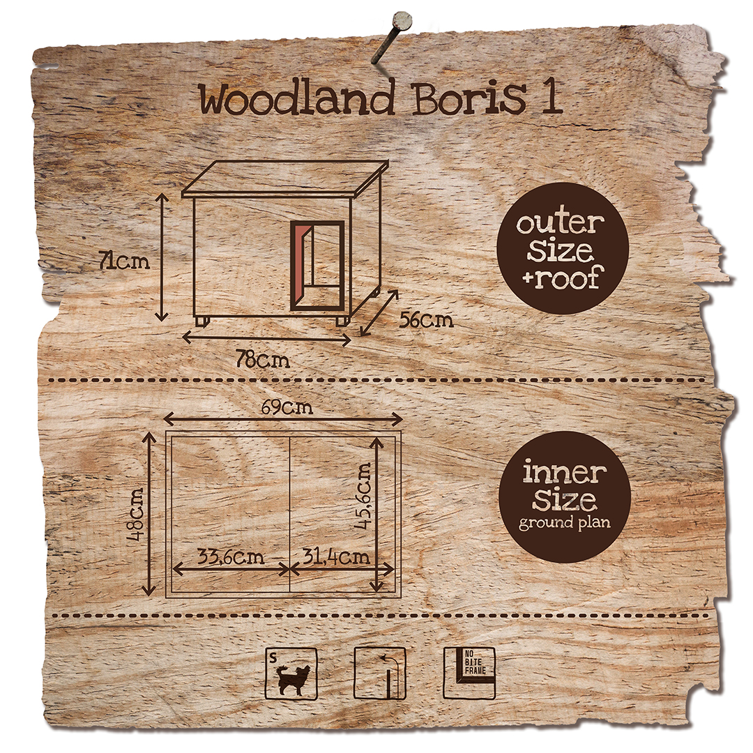 Woodland hondenhok boris classic - Technische tekening