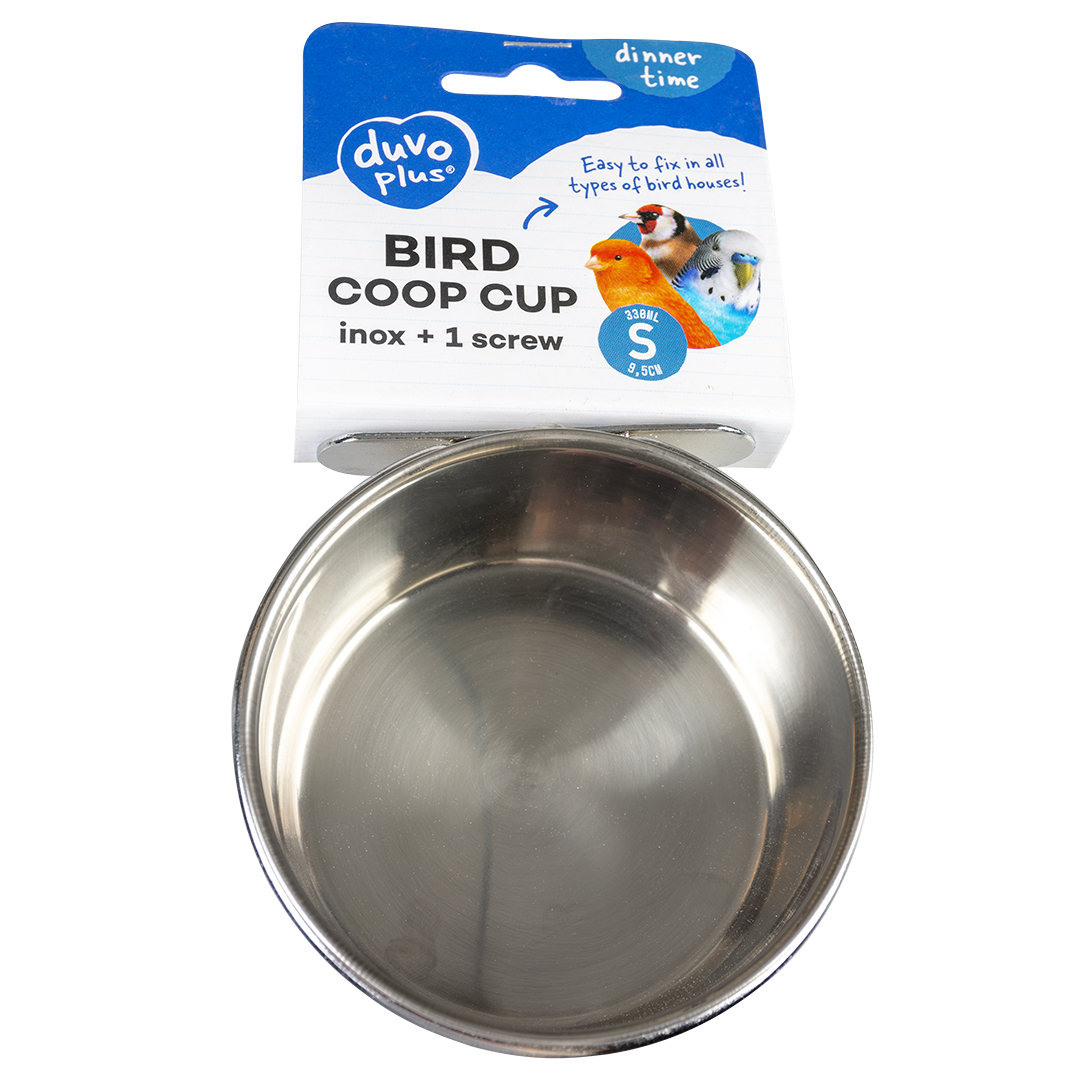 Bird coop cup inox + 1 screw - Facing