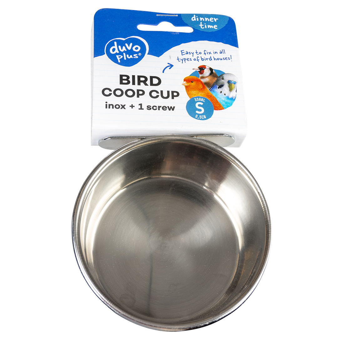 Bird coop cup inox + 1 screw - Verpakkingsbeeld