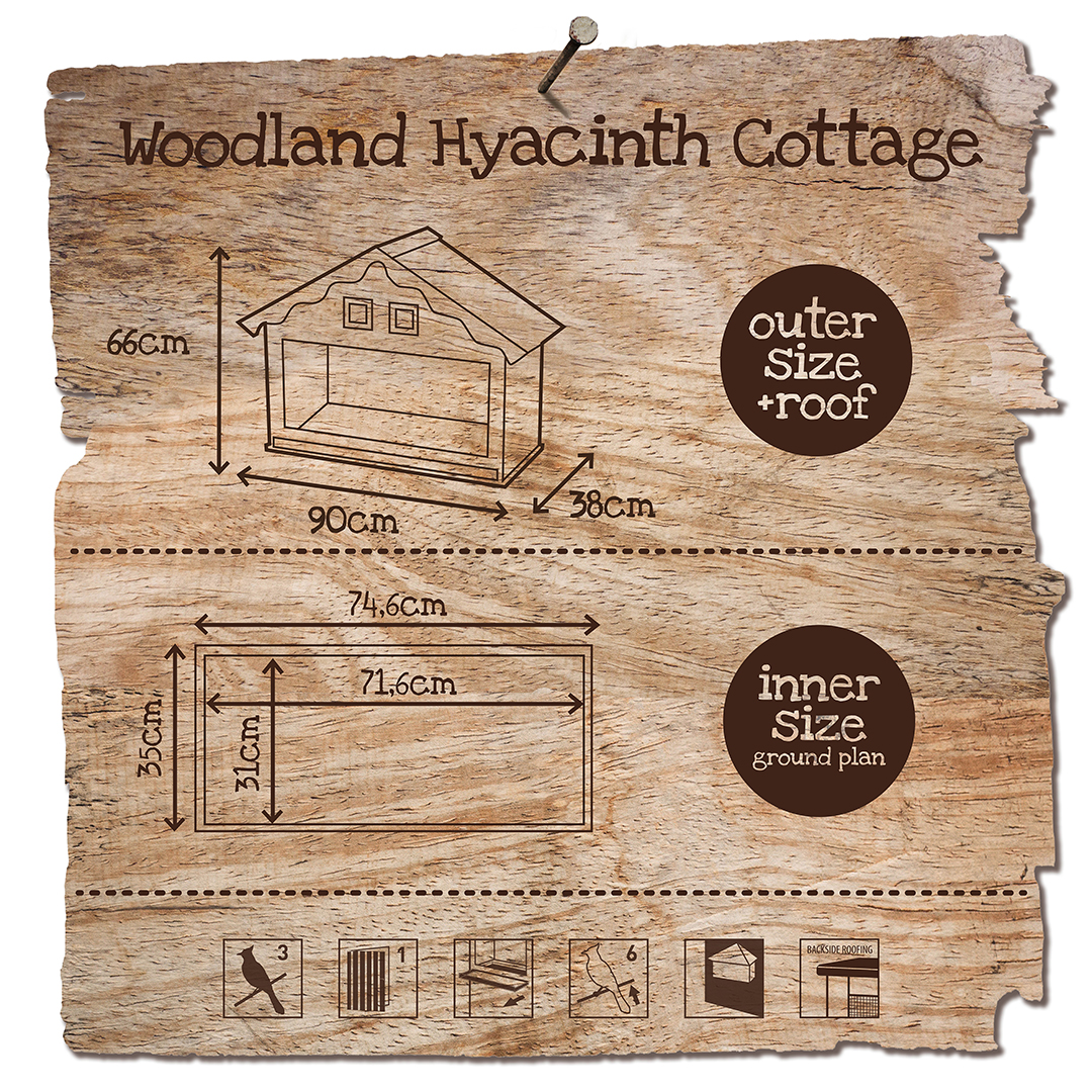 Woodland aviary hyacinth cottage - Technische tekening