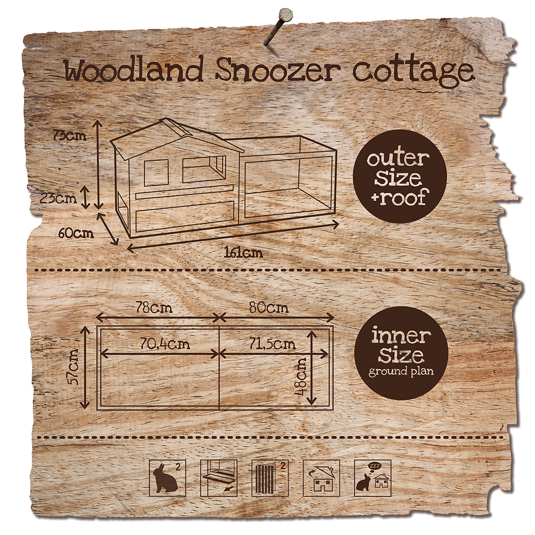 Woodland konijnenhok snoozer cottage - Technische tekening