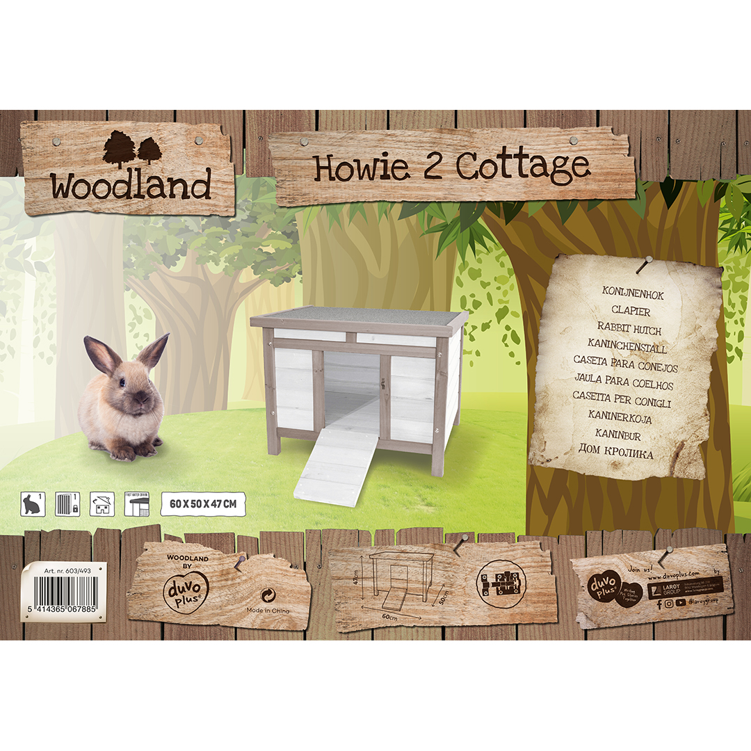 Woodland rabbit hutch howie 2 cottage - Verpakkingsbeeld