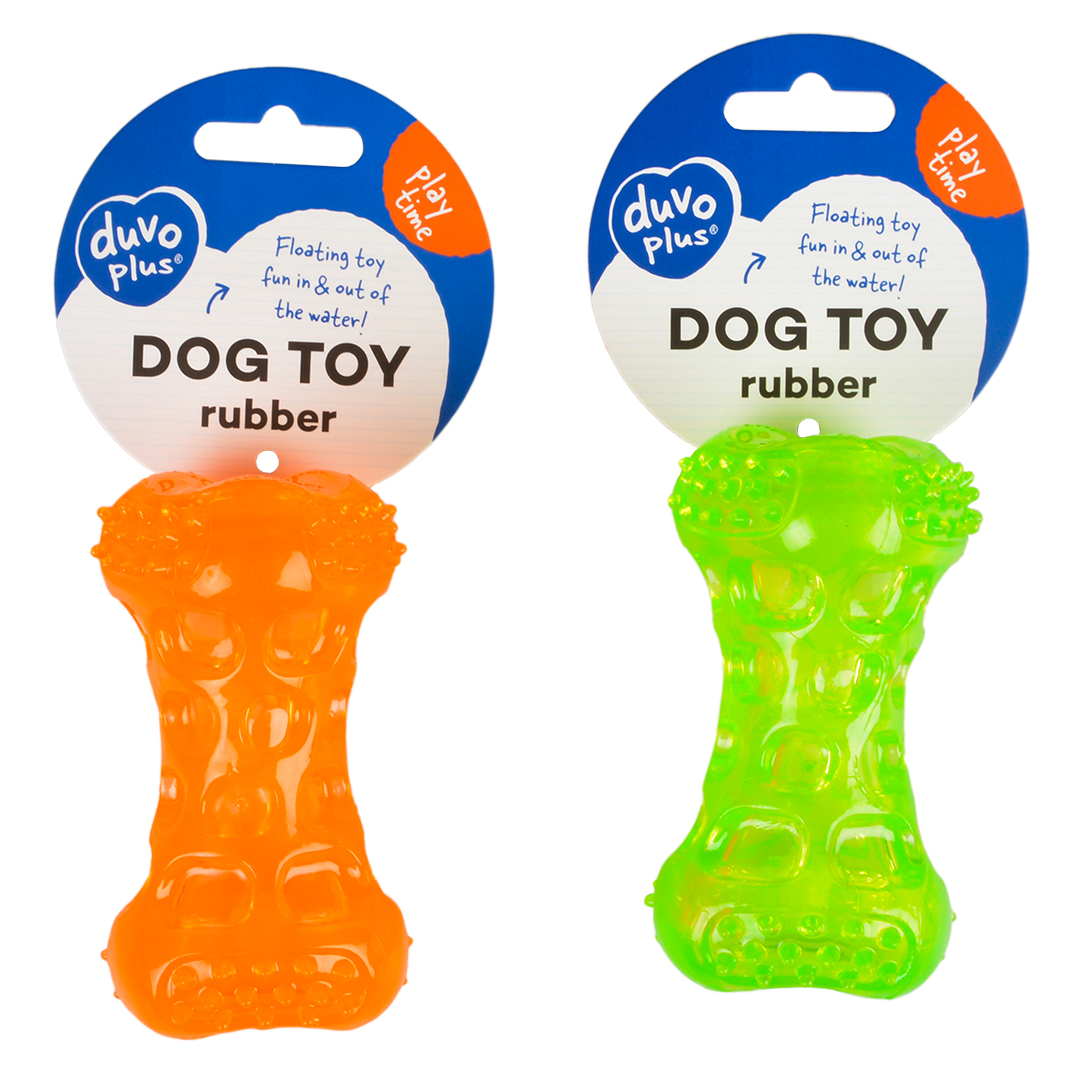 Tpr bone squeaky orange/vert - Verpakkingsbeeld