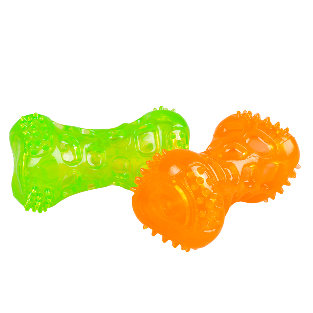 Tpr bone squeaky orange/grün - Product shot