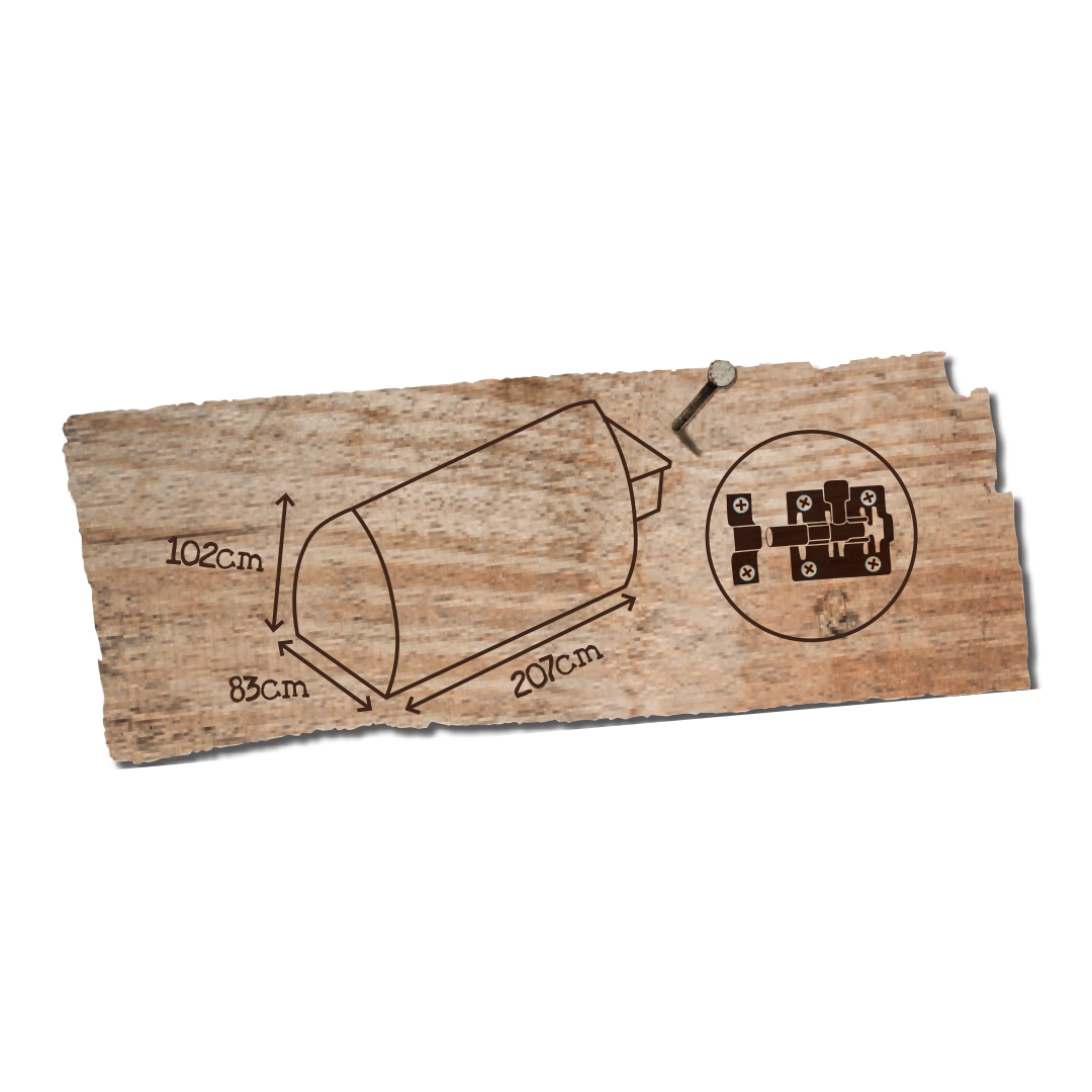 Woodland kippenhok ark 1 groen/wit - Technische tekening