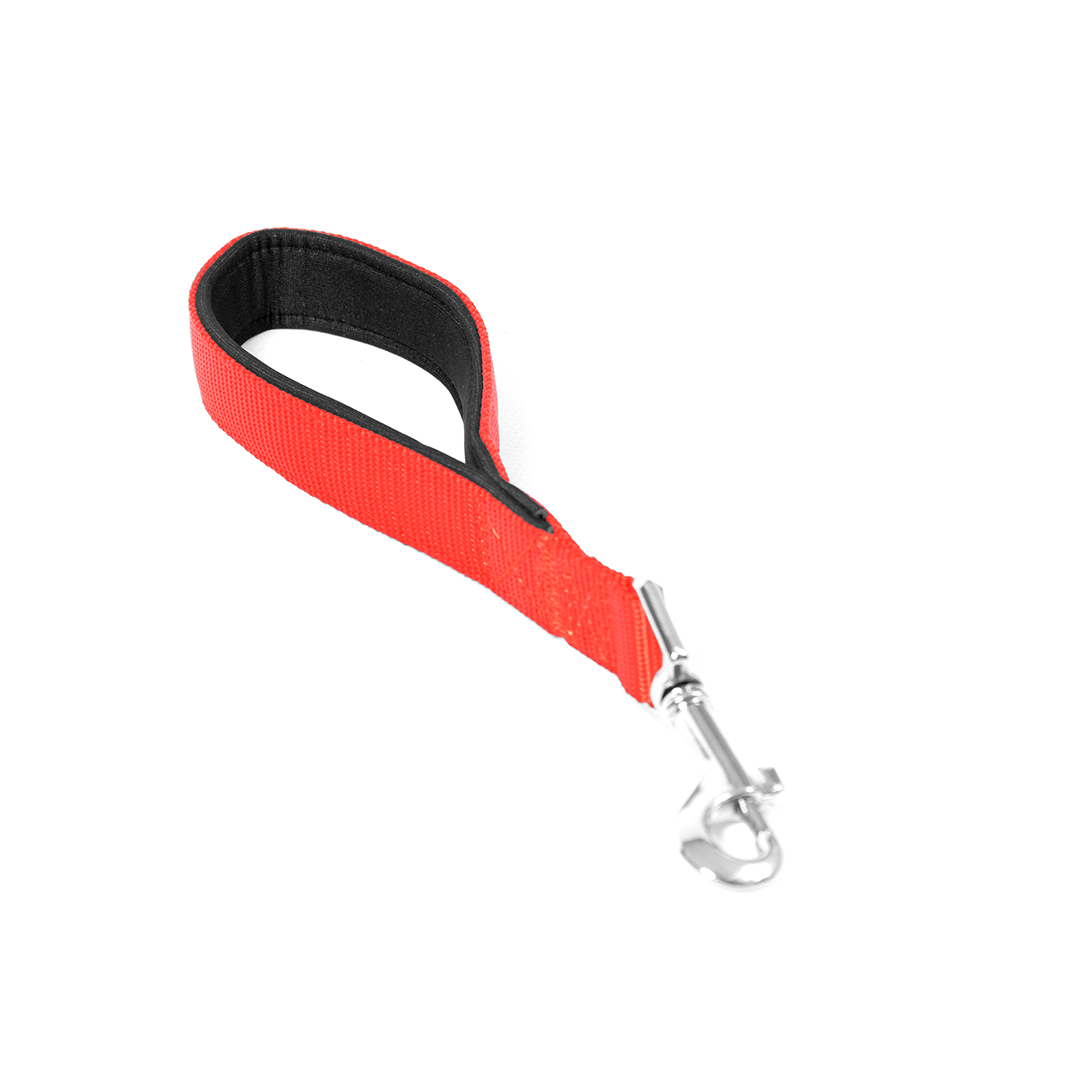 Nylon short lead double red - Product shot