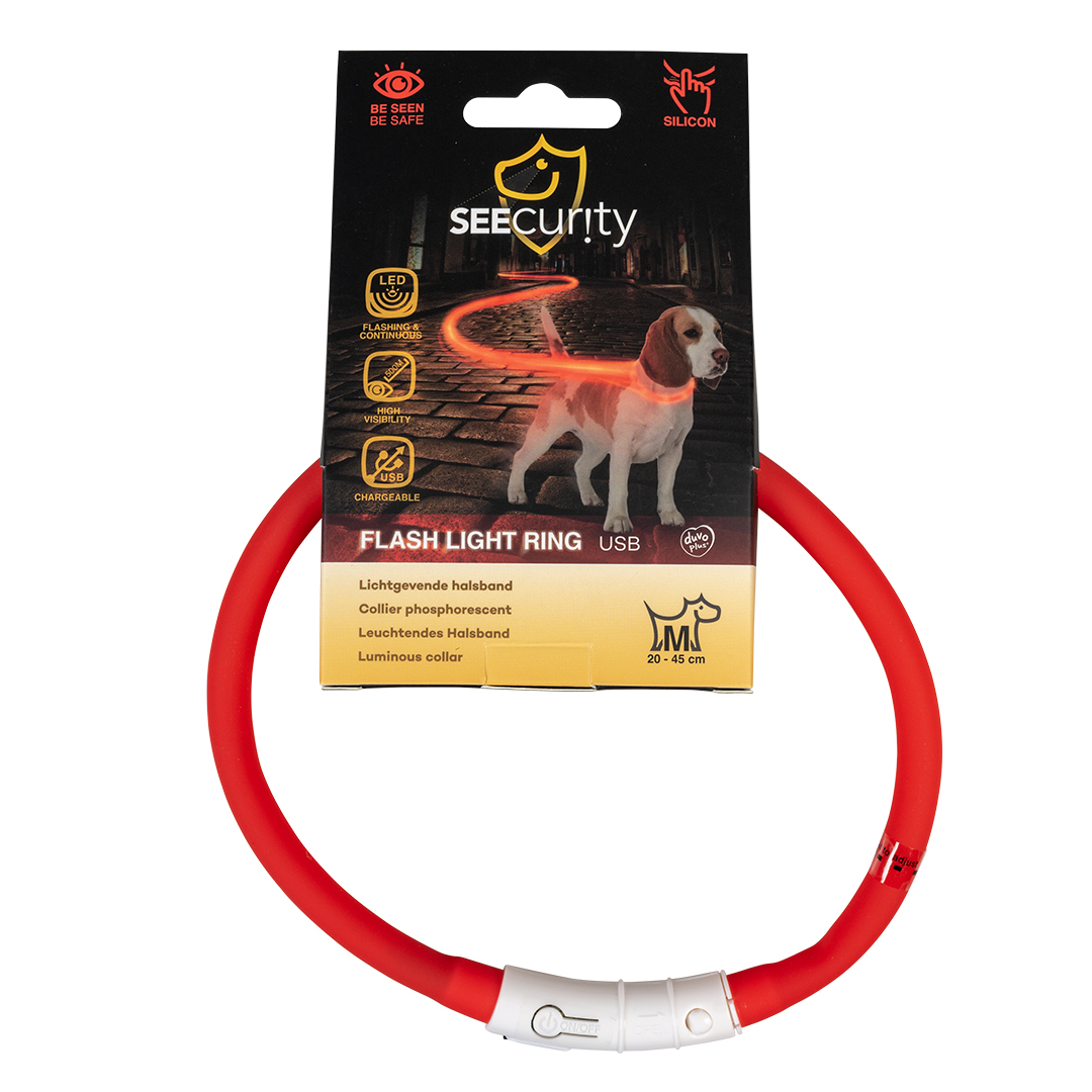 Flash light ring usb silicon red - Verpakkingsbeeld