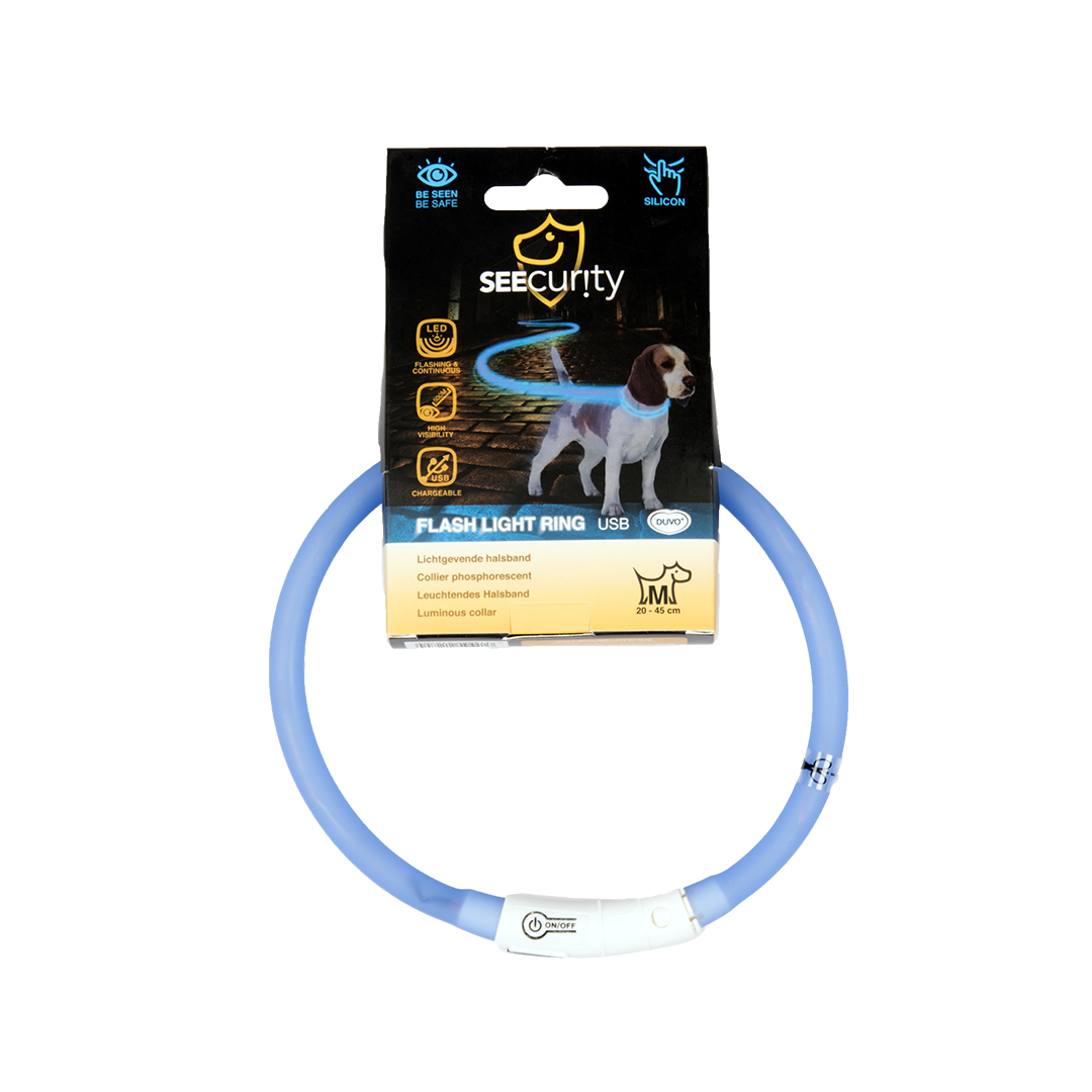 Flash light ring usb silicon blauw - Verpakkingsbeeld