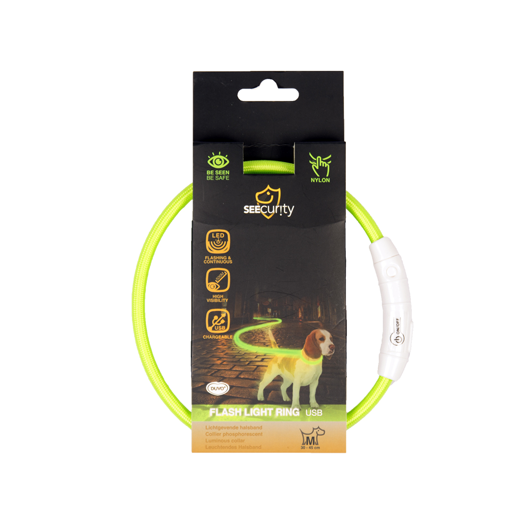 Flash ring leuchtring usb nylon grün - Verpakkingsbeeld