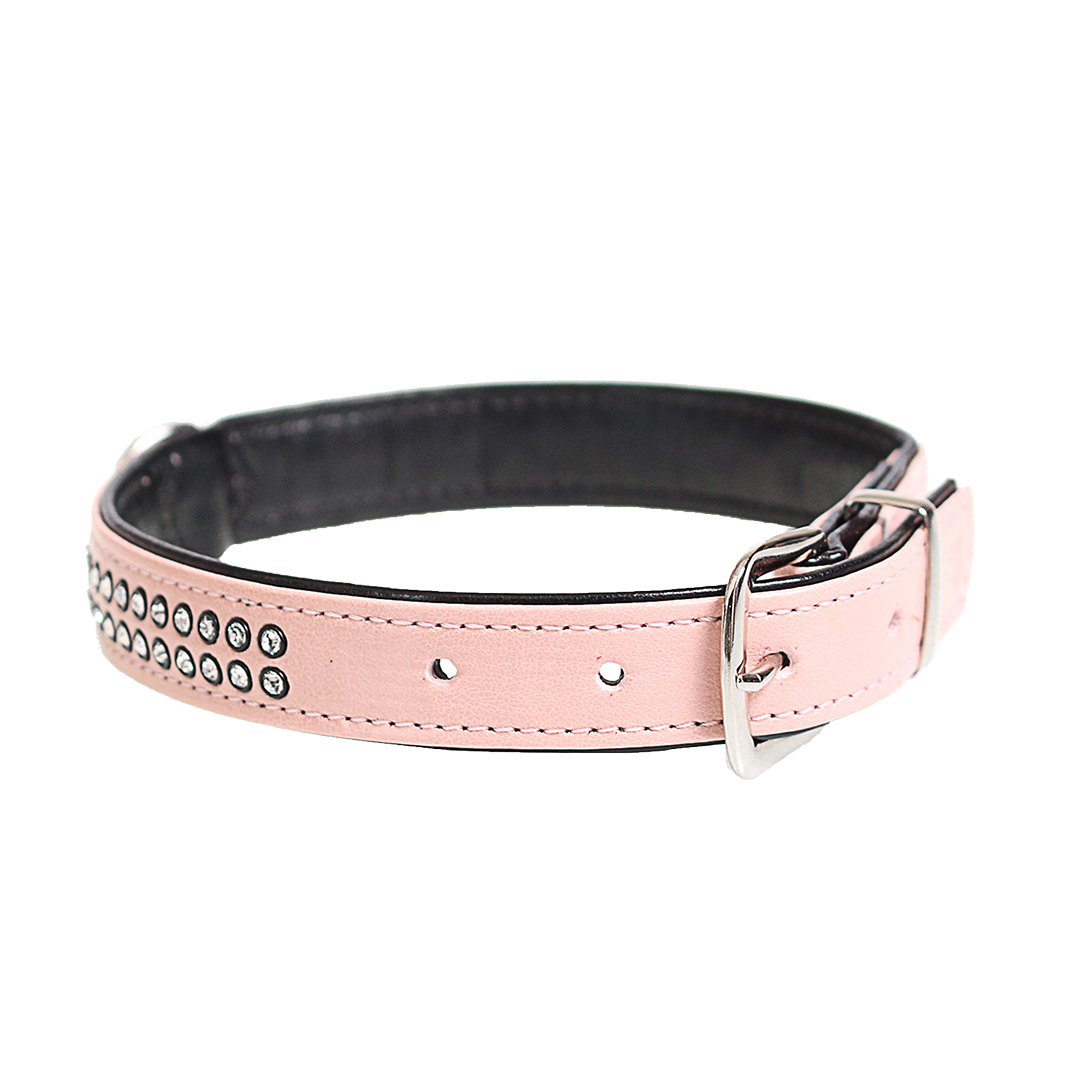 Crystal chic leatherette collar pink - <Product shot>