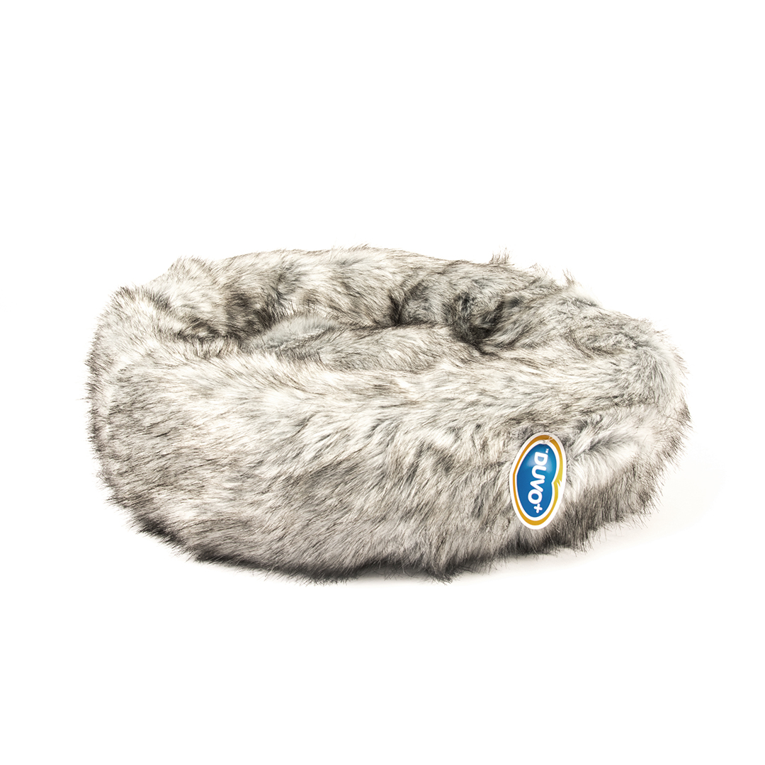 Long fur pet bed light grey - Product shot