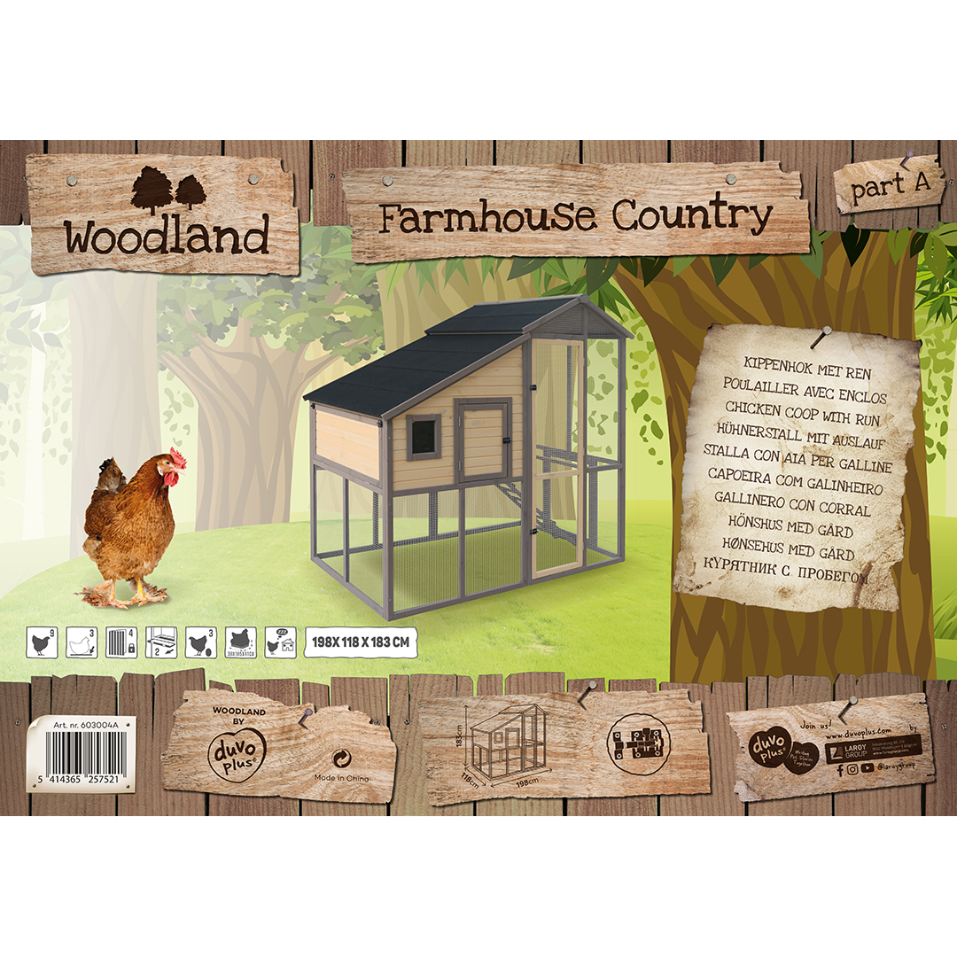 Woodland chicken coop  farmhouse country - Verpakkingsbeeld