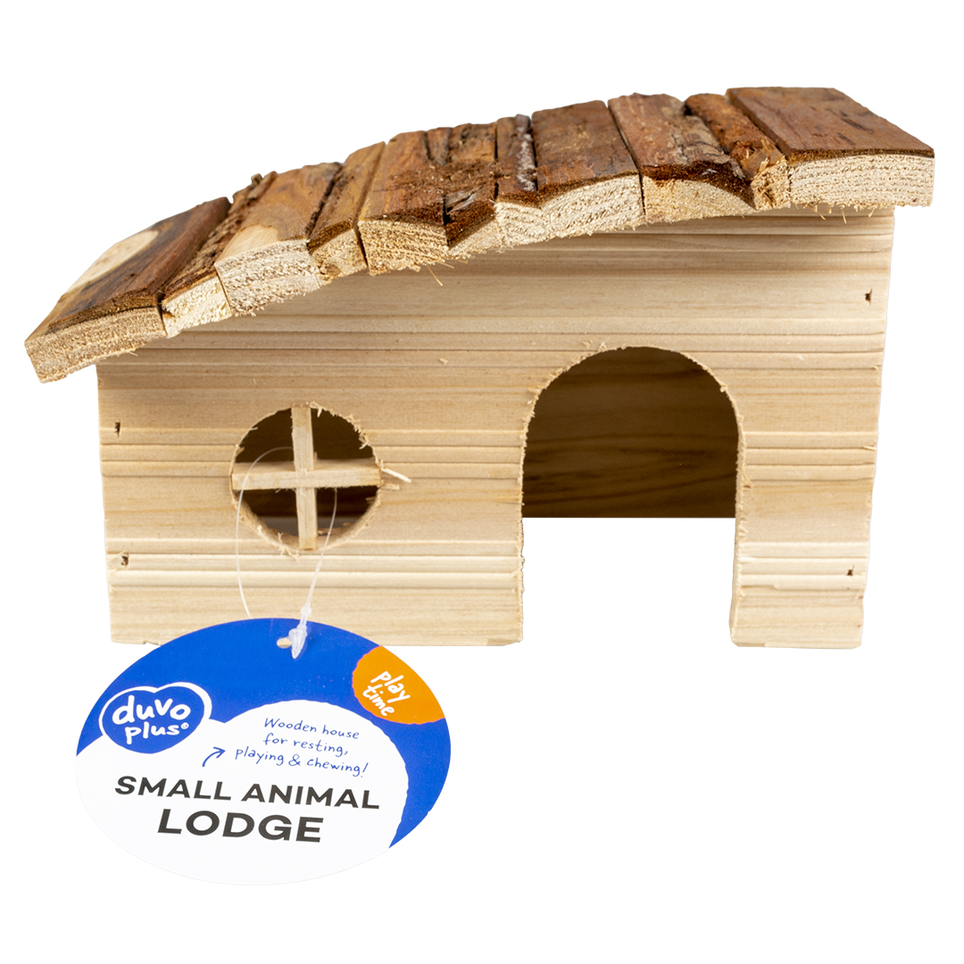 Knaagdieren houten lodge schuin dak - Facing