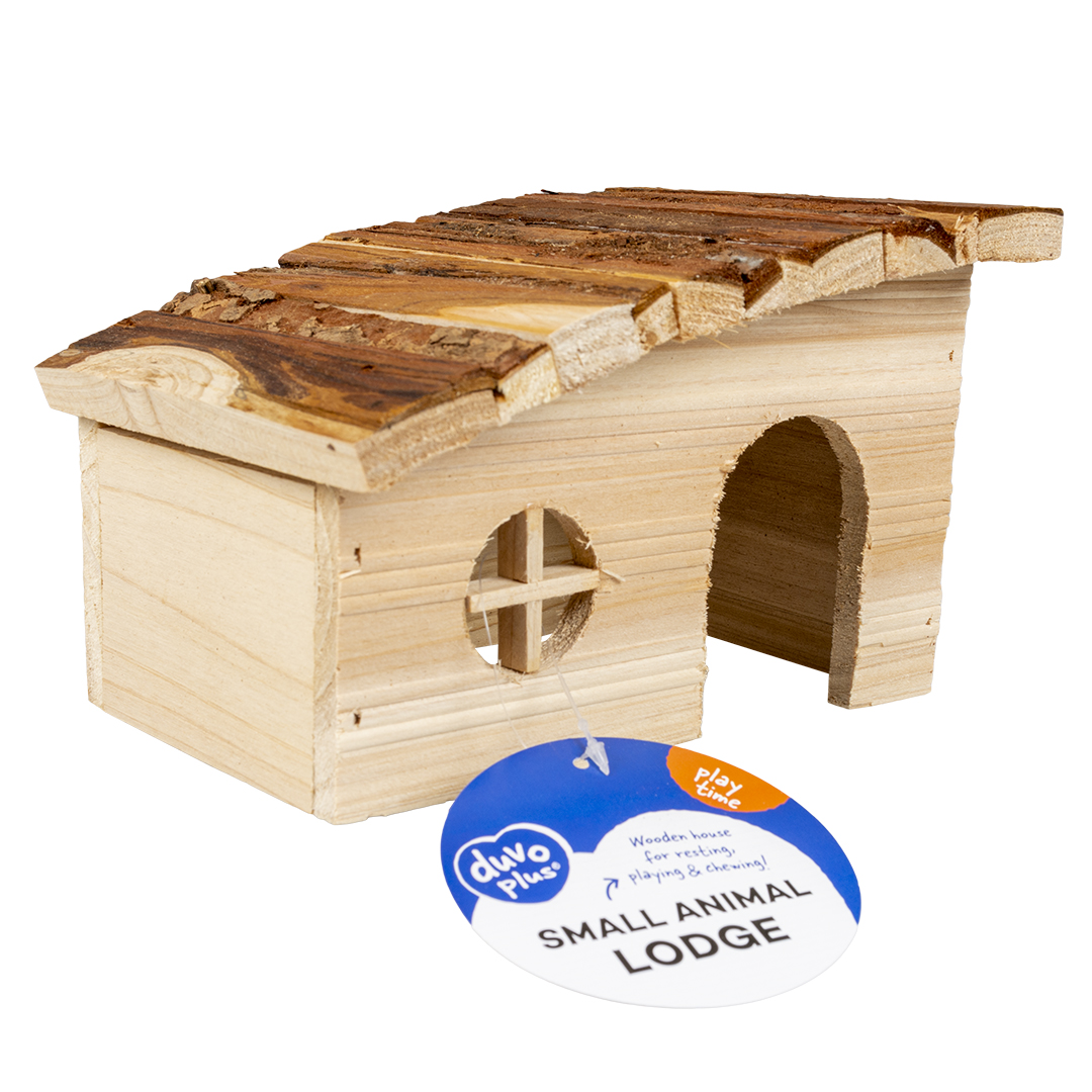 Knaagdieren houten lodge schuin dak - Verpakkingsbeeld