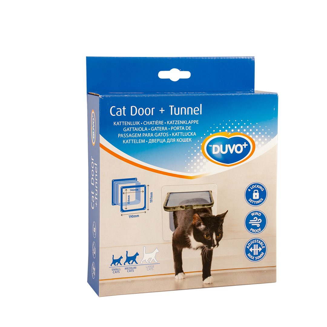 Cat door + tunnel white - Product shot