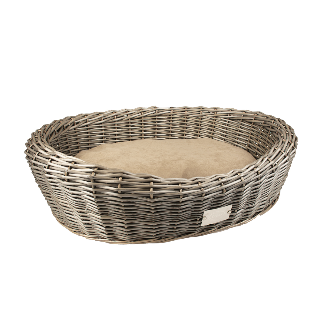 Provence wicker basket oval & cushion - <Product shot>