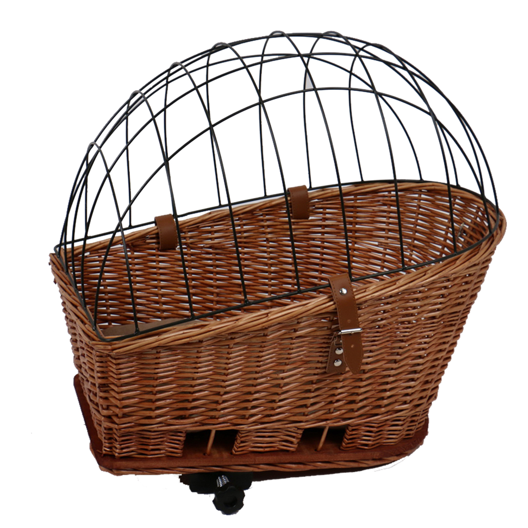 Provence wicker bicycle basket back & cushion - Product shot