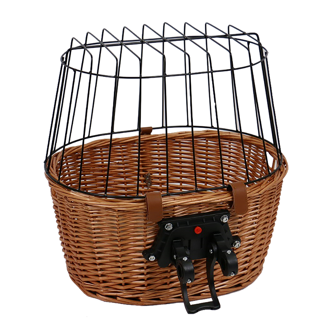 Provence wicker bicycle basket front&cushion - Verpakkingsbeeld