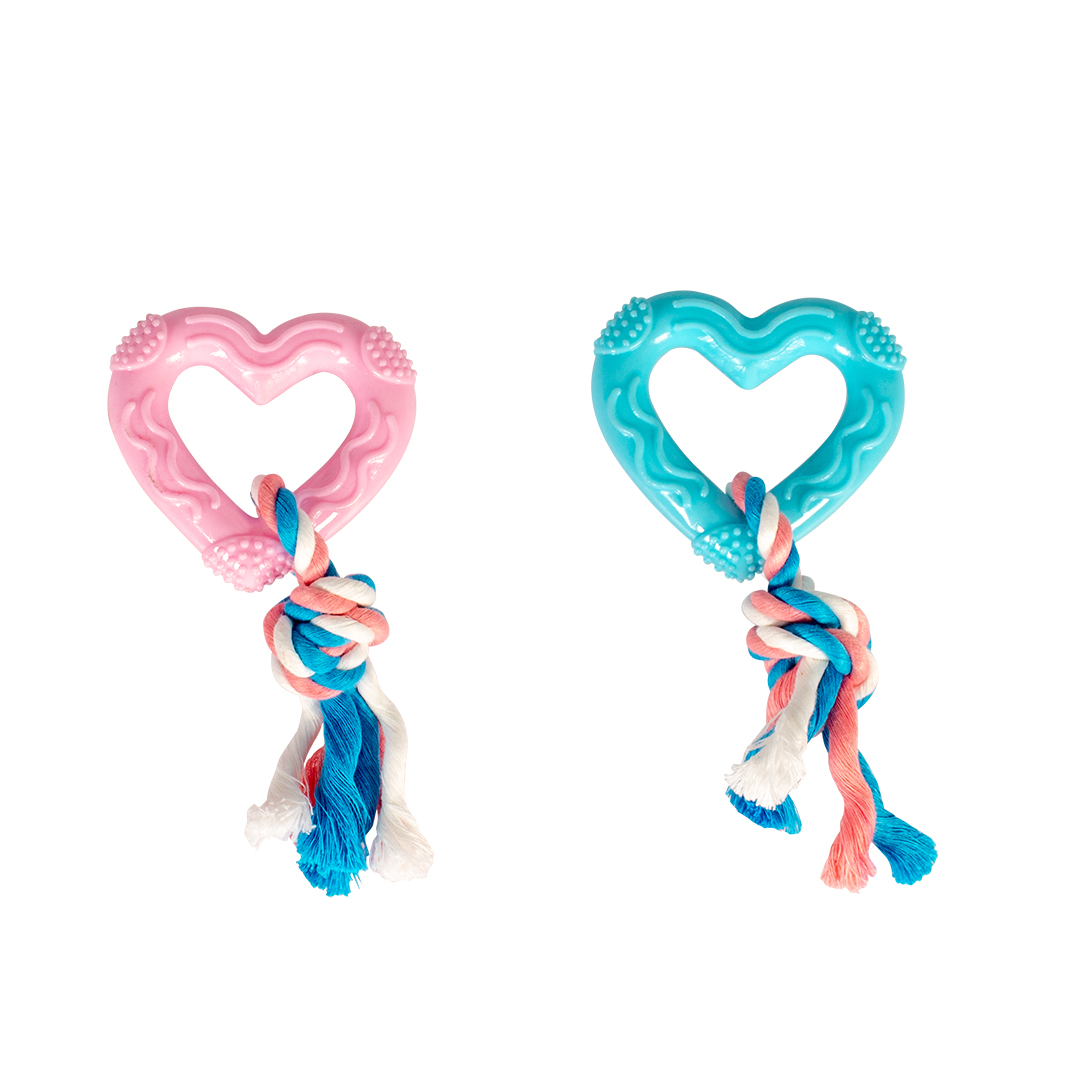 Puppy tpr heart with cotton rope - Product shot