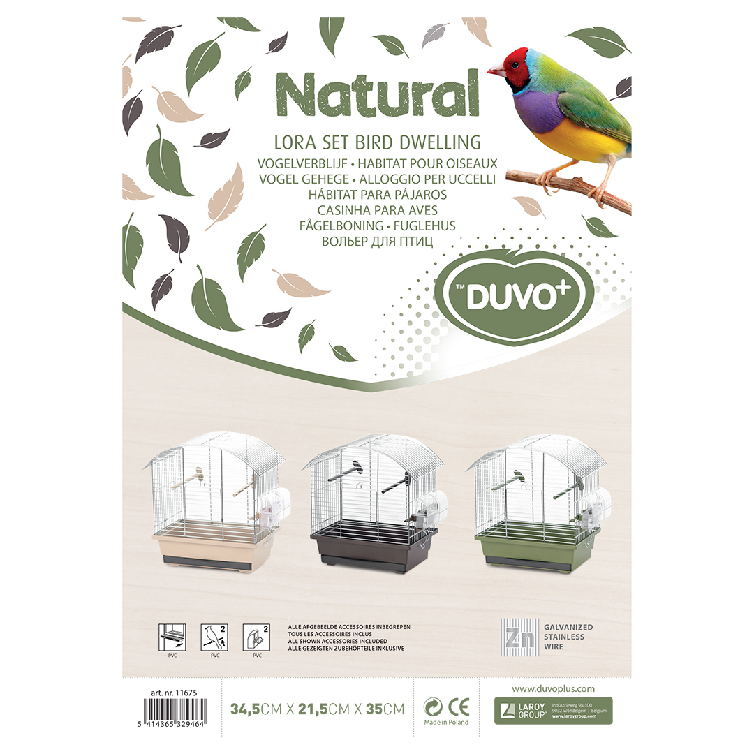 Vogelkooi natural lora set 3st gemengde kleuren - Verpakkingsbeeld
