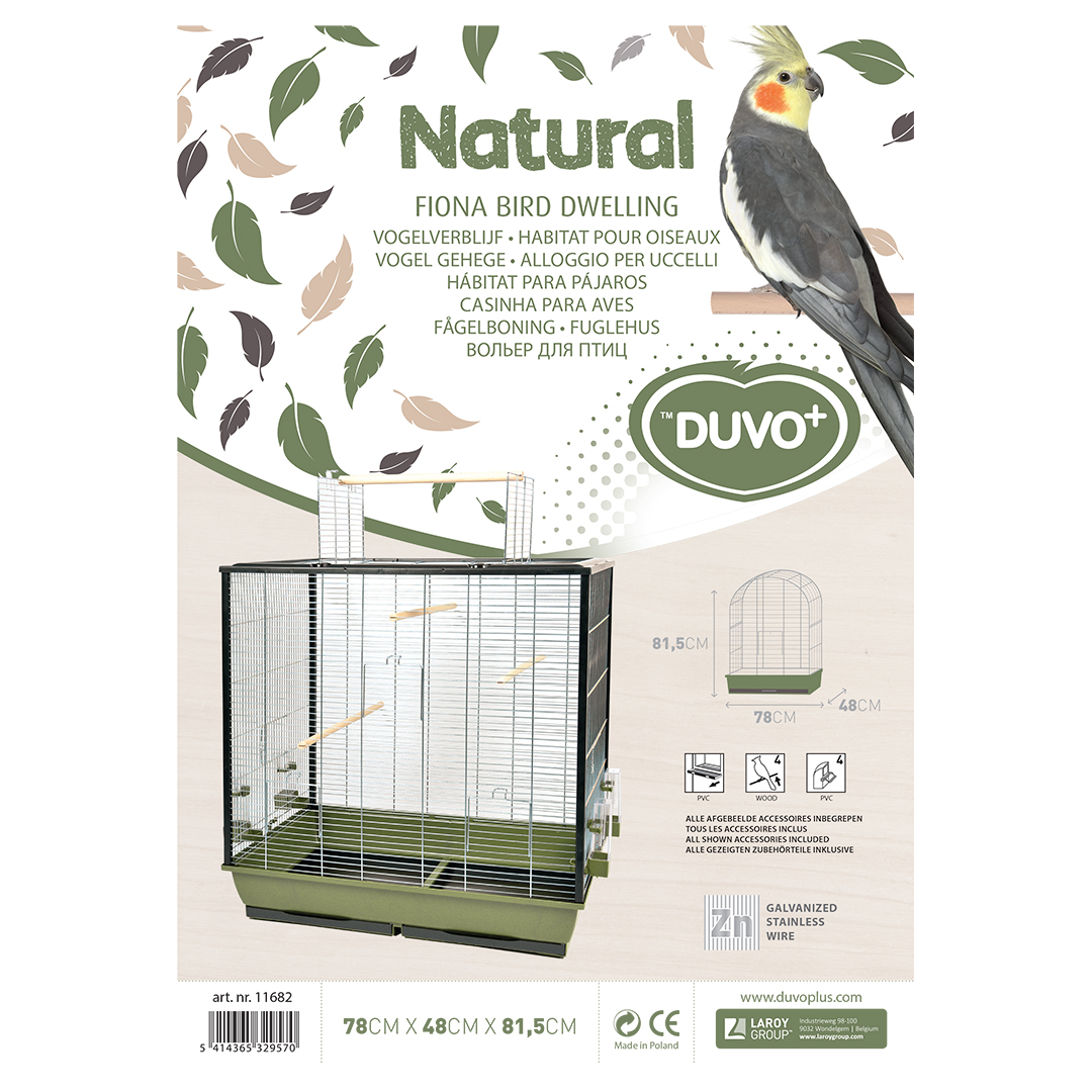 Vogelkäfig natural fiona olivgrün/zinc - Verpakkingsbeeld