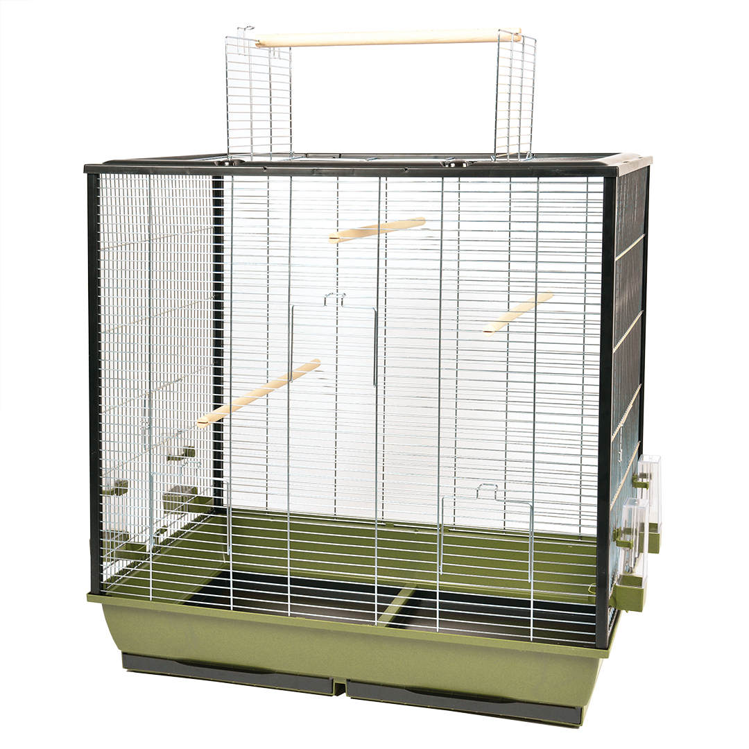 Cage pour oiseaux natural fiona vert olive/zinc - Product shot