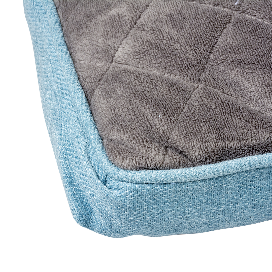 Cushion rectangular tweed sky blue/black - Detail 1