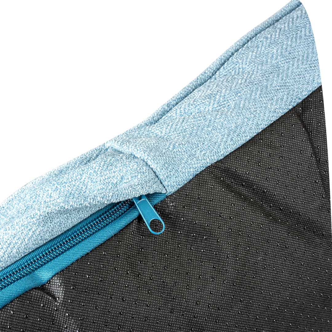 Cushion rectangular tweed sky blue/black - Detail 2