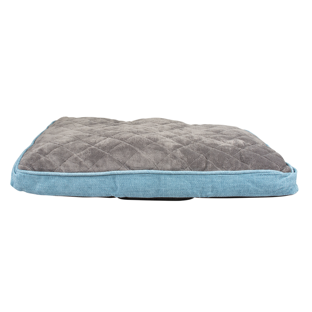 Cushion rectangular tweed sky blue/black - Facing