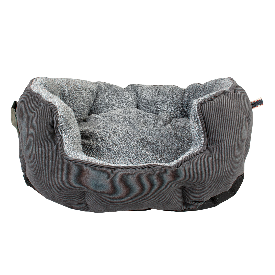 Bed oval corduroy ash black/grey - Facing