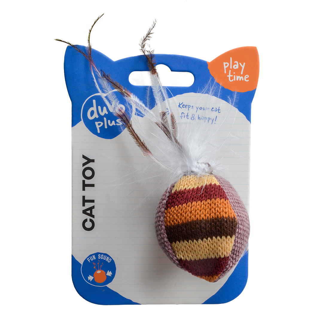 Knitted feather ball brown - Verpakkingsbeeld