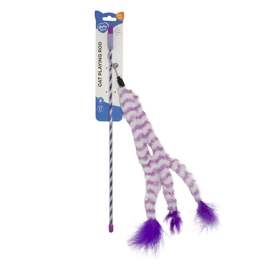 Playing rod catchy fluffy tail purple/white - Verpakkingsbeeld