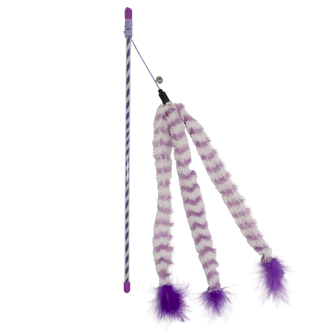 Playing rod catchy fluffy tail purple/white - Product shot
