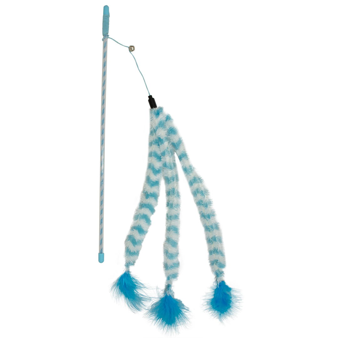 Playing rod catchy fluffy tail blue/white - Product shot