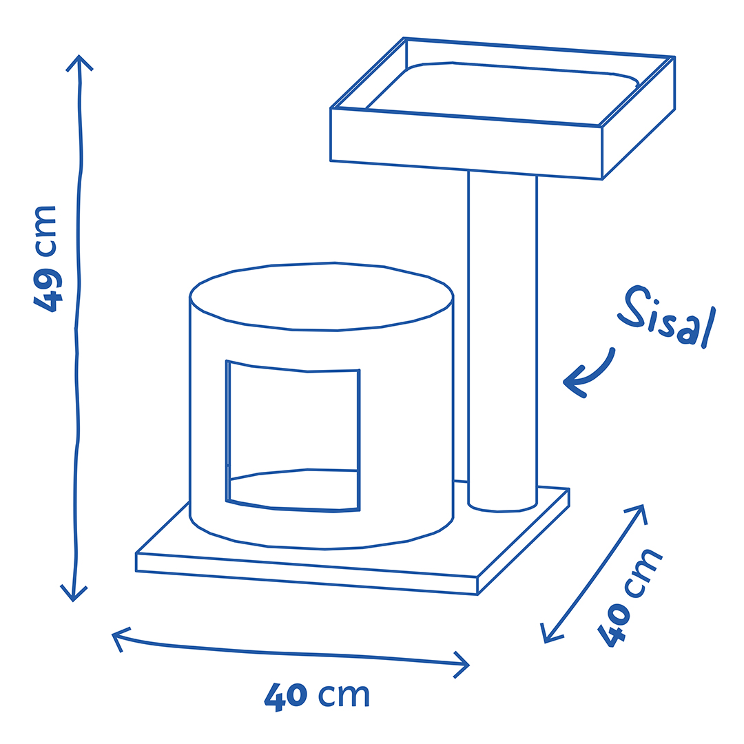 Scratching post achille creme - Technische tekening