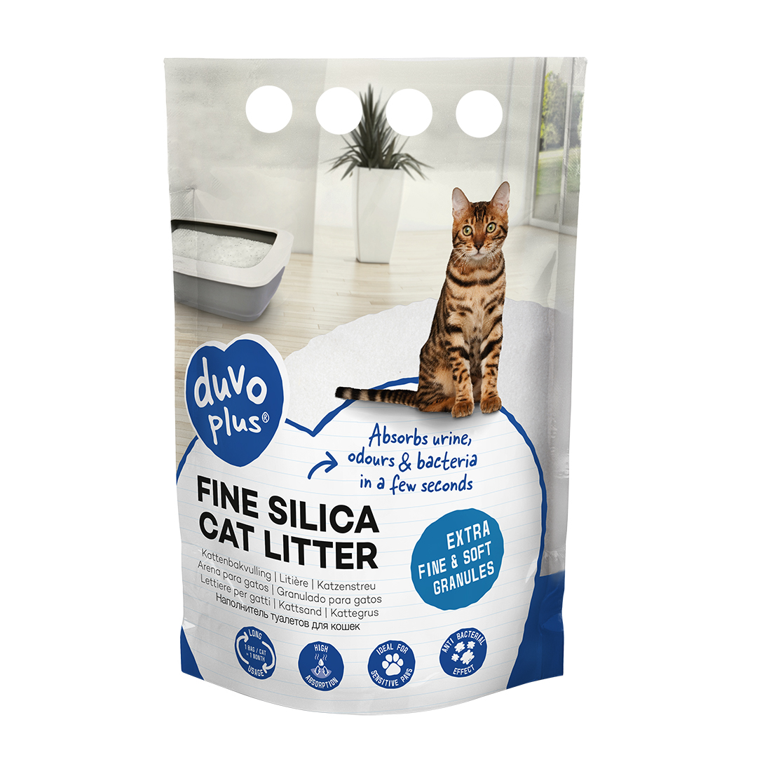 Premium fine silica cat litter white - Product shot