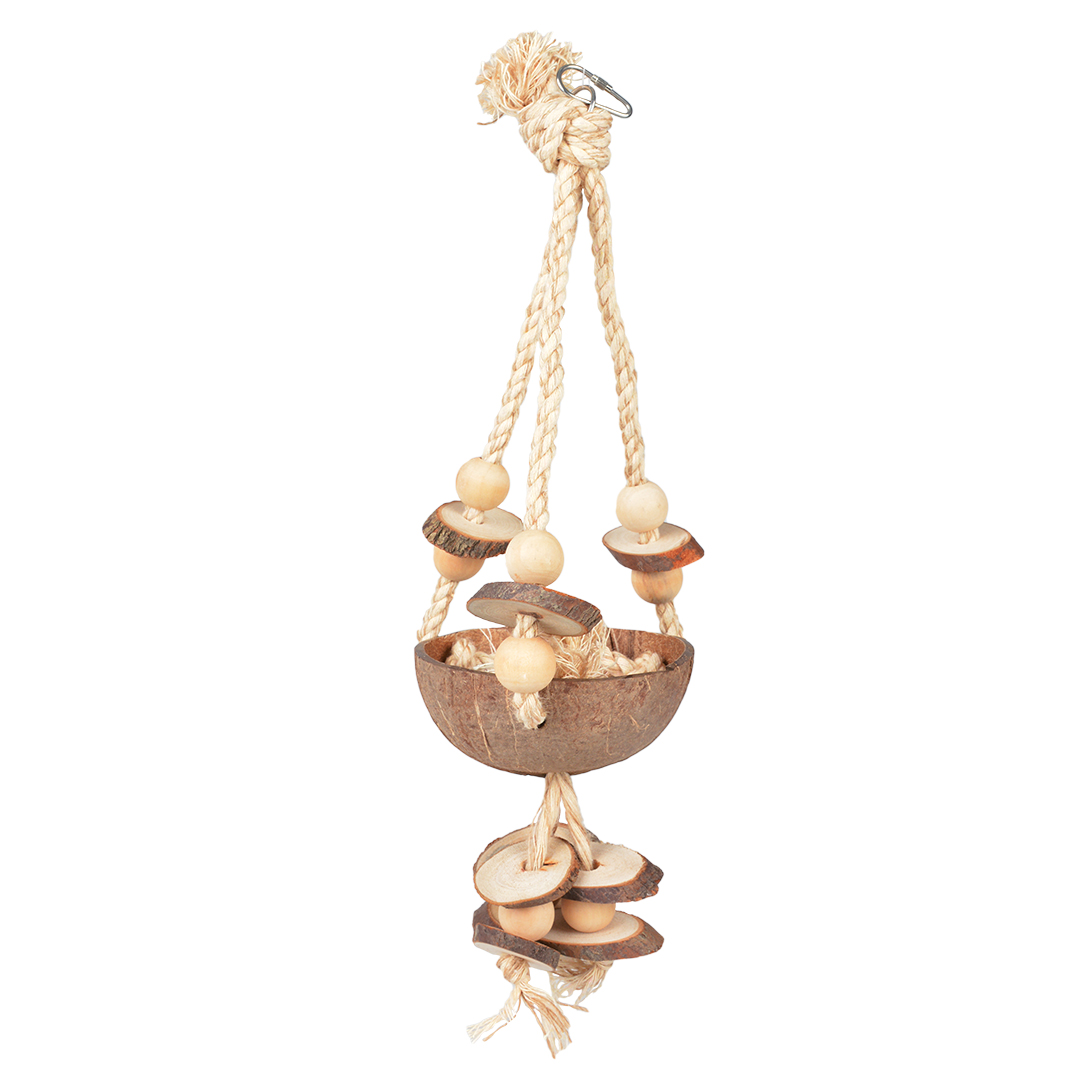 Coconut jungle swing with sisal & wooden blocks brown - Product shot