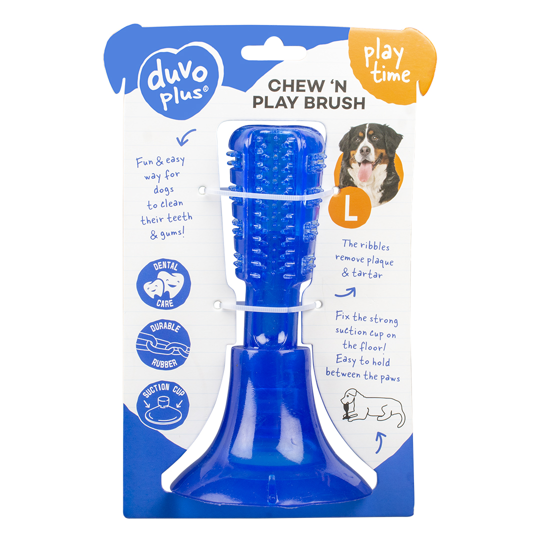 Chew `n play brush fix blauw - Verpakkingsbeeld