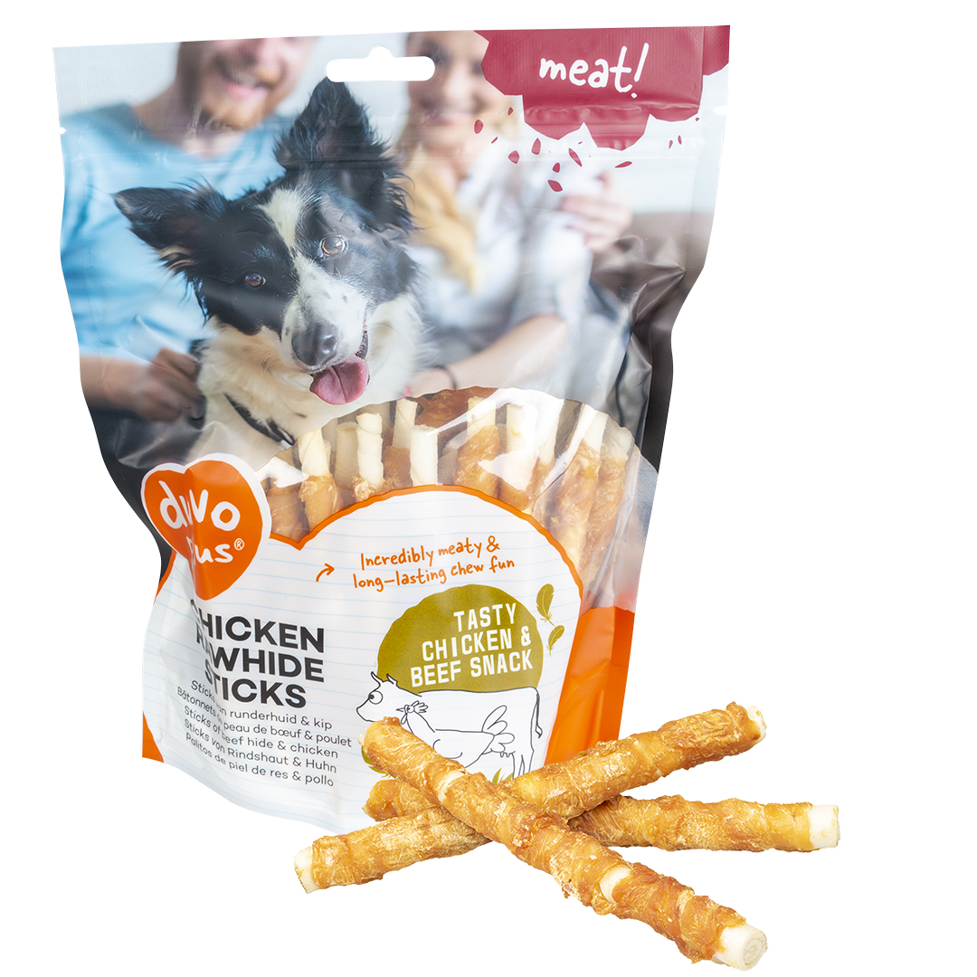 Meat! chicken & rawhide sticks small - <Product shot>