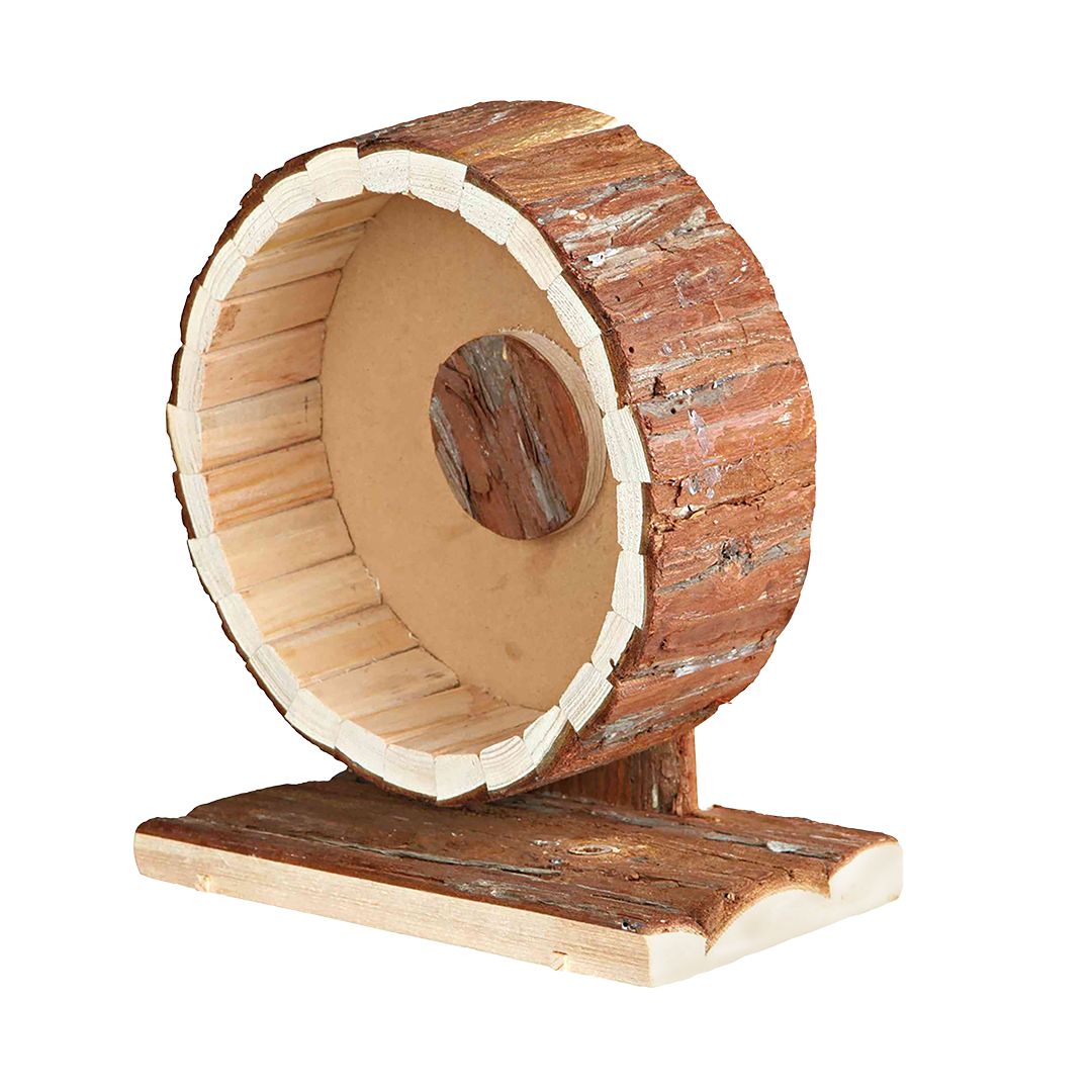 Wooden activity wheel in bark - Product shot