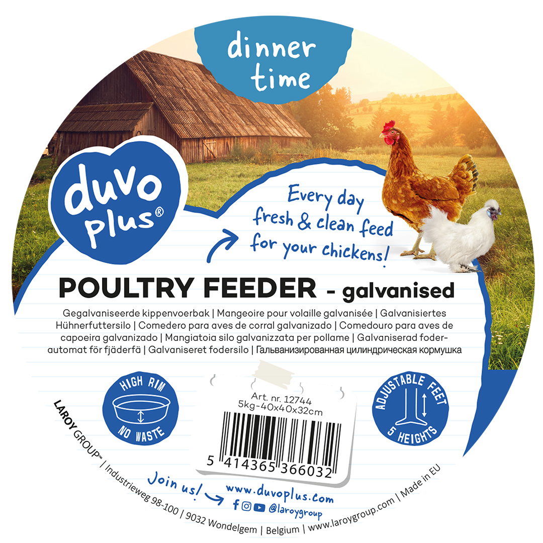 Galvanised poultry feeder with feet - Verpakkingsbeeld