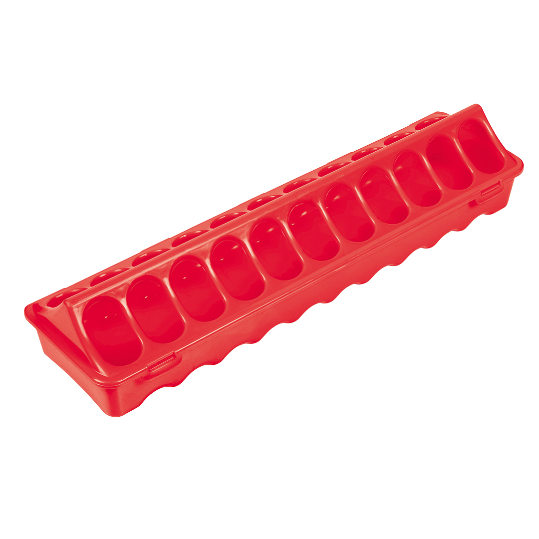 Plastic chick feeder round holes red - Product shot