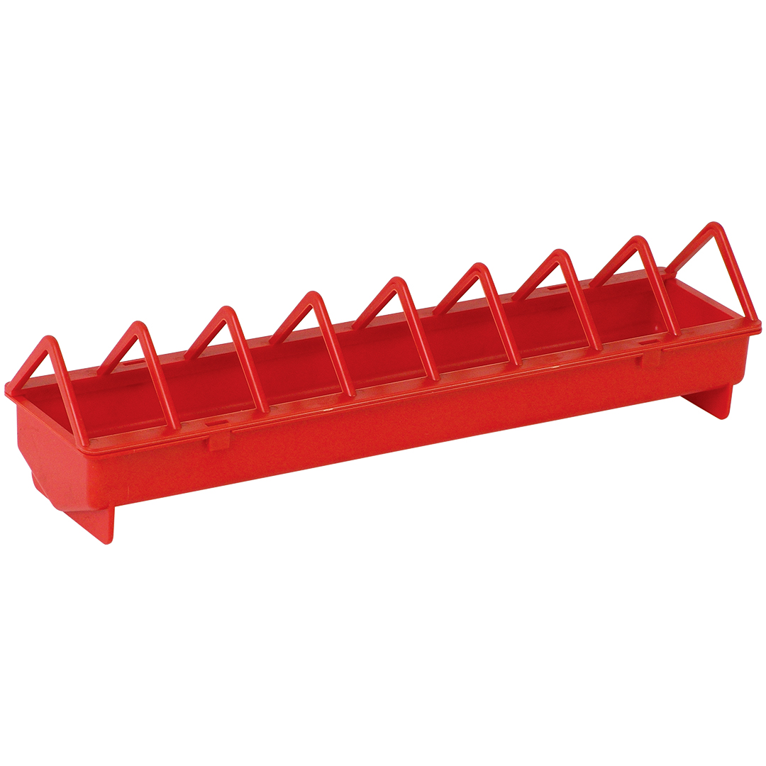 Plastic poultry feeder wire grill red - <Product shot>