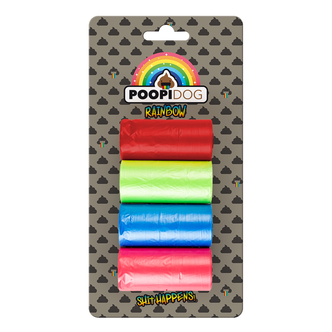 Poo bags rainbow multicolour - Verpakkingsbeeld